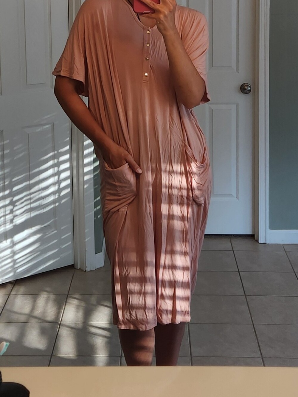 Dwell And Slumber One Size Maternity Postpartum Desert Rose Nightdress Cocoon - Picture 12 of 13